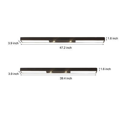 Rectangle Strip LED Black Modern Pendant