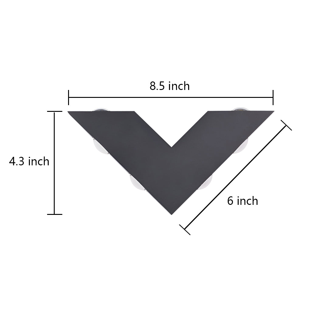 V-shaped Waterproof LED Black Modern Outdoor Wall Lamp Wall Washer Light-Lighom
