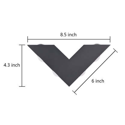 V-shaped Waterproof LED Black Modern Outdoor Wall Lamp Wall Washer Light-Lighom