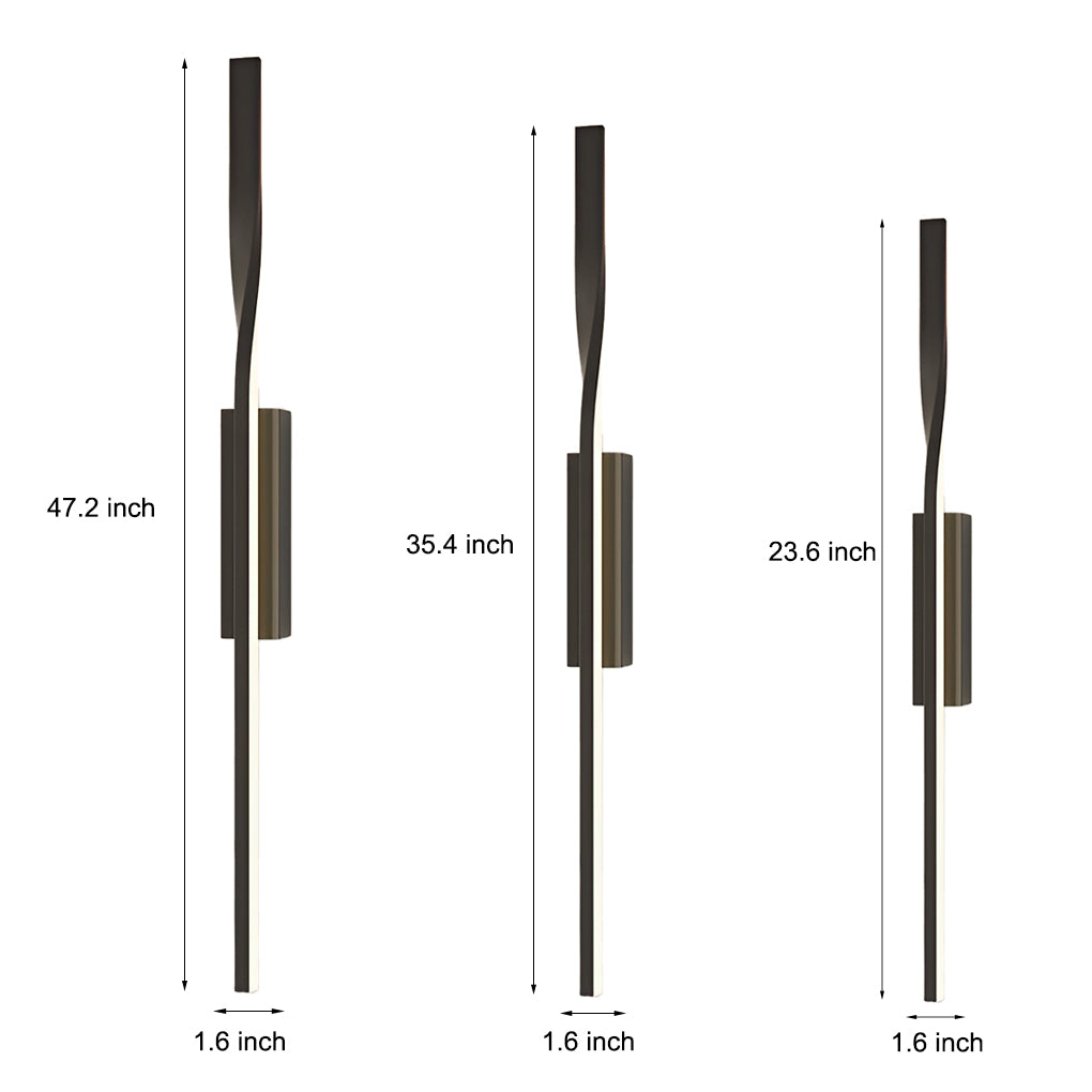 Creative Linear Strip LED Black Nordic Wall Lamp Wall Sconce Lighting-Lighom