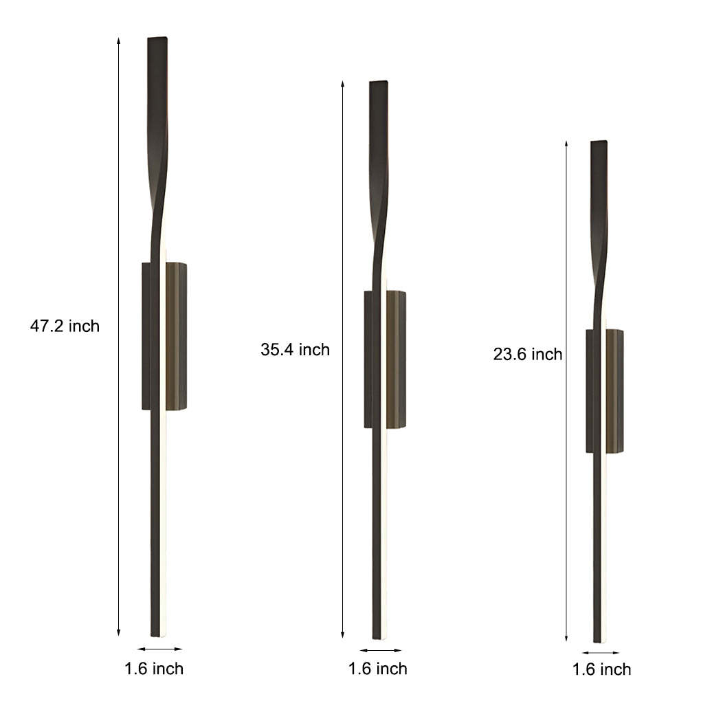 Creative Linear Strip LED Black Nordic Wall Lamp Wall Sconce Lighting-Lighom