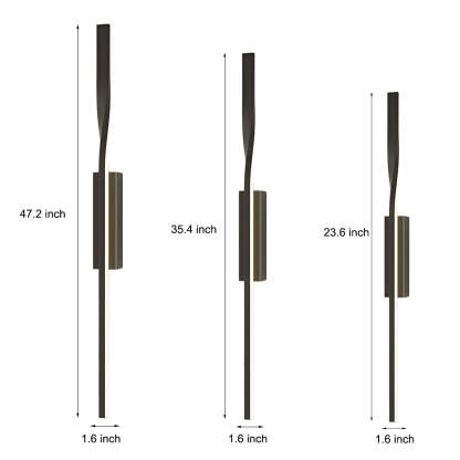 Creative Linear Strip LED Black Nordic Wall Lamp Wall Sconce Lighting-Lighom