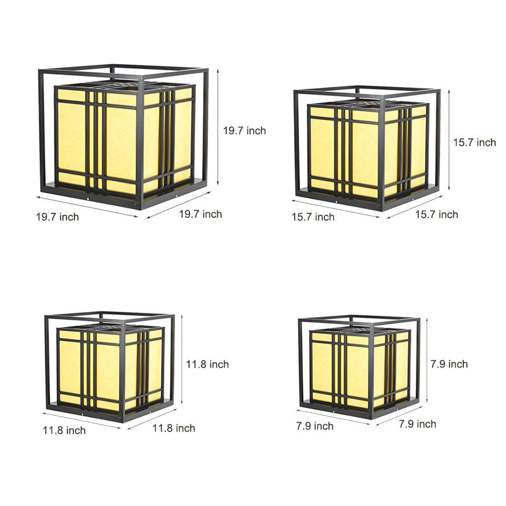 Retro Square Waterproof LED Black Modern Outdoor Post Caps Lights-Lighom