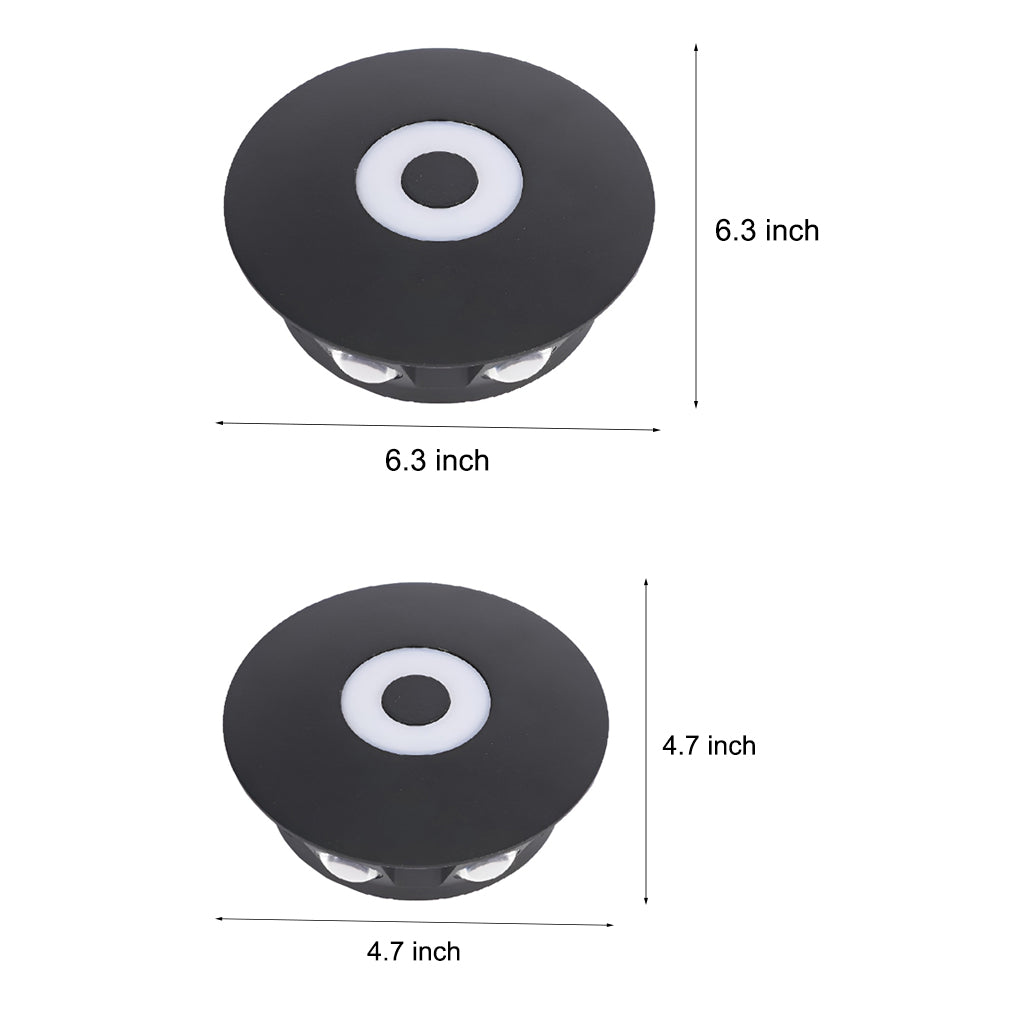 Round Waterproof LED Black Modern Wall Washer Sconce