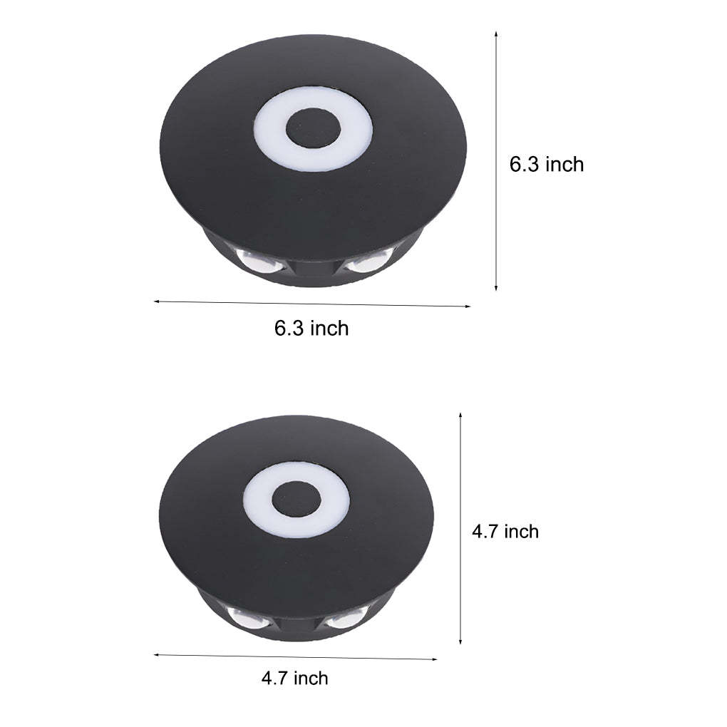 Round Waterproof LED Black Modern Wall Washer Sconce