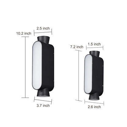 Waterproof LED Up and Down Lights Black Modern Outdoor Wall Sconce Lighting-Lighom