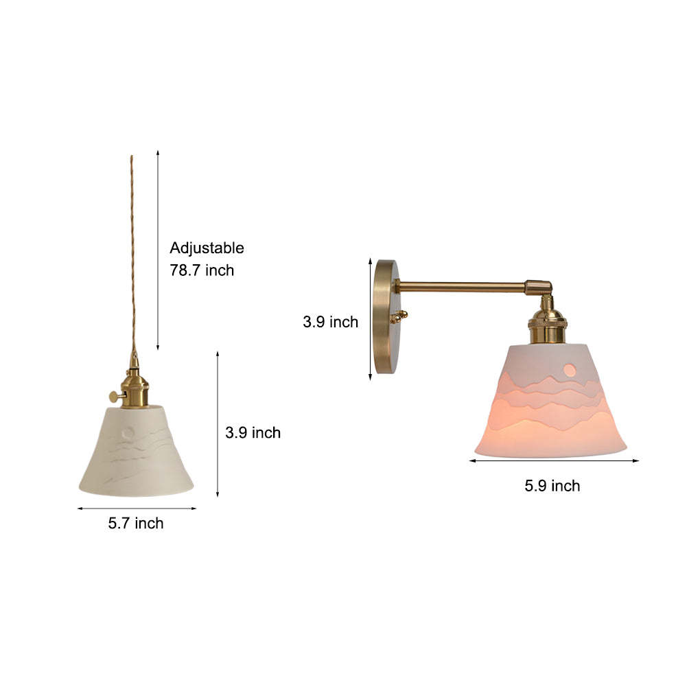Mountains Shadow Ceramic LED Nordic Island Pendant Wall Lamp
