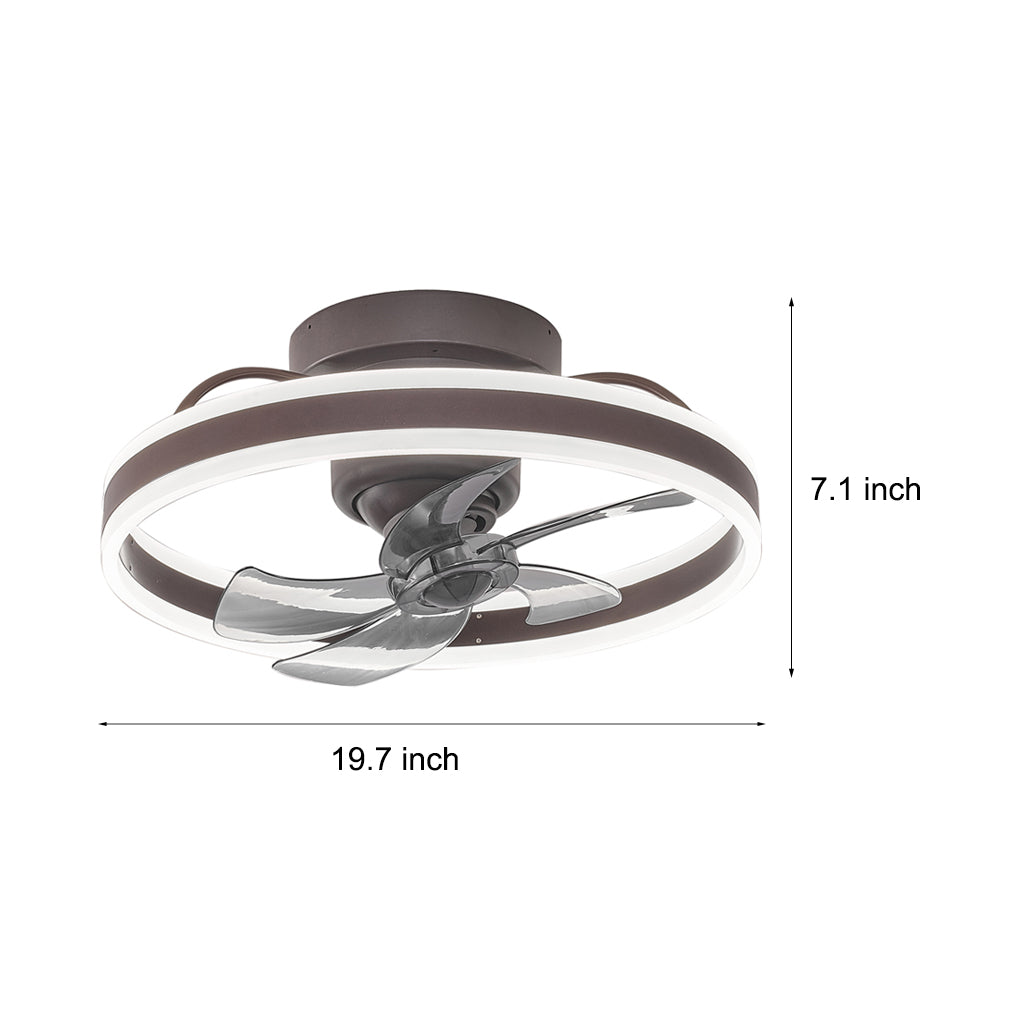 Round Stepless Dimming 360° Modern Ceiling Fan