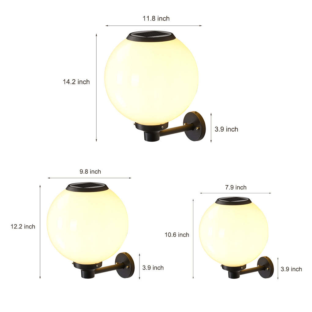 Round 3-Step Dimming LED Modern Solar Outdoor Wall Lamp — 1 Pc