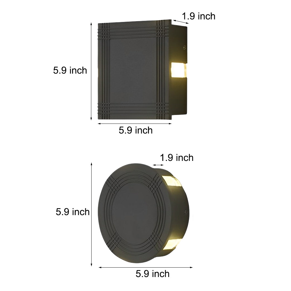 Round Square LED 12W Cross Star Lights Waterproof Modern Wall Lamp-Lighom
