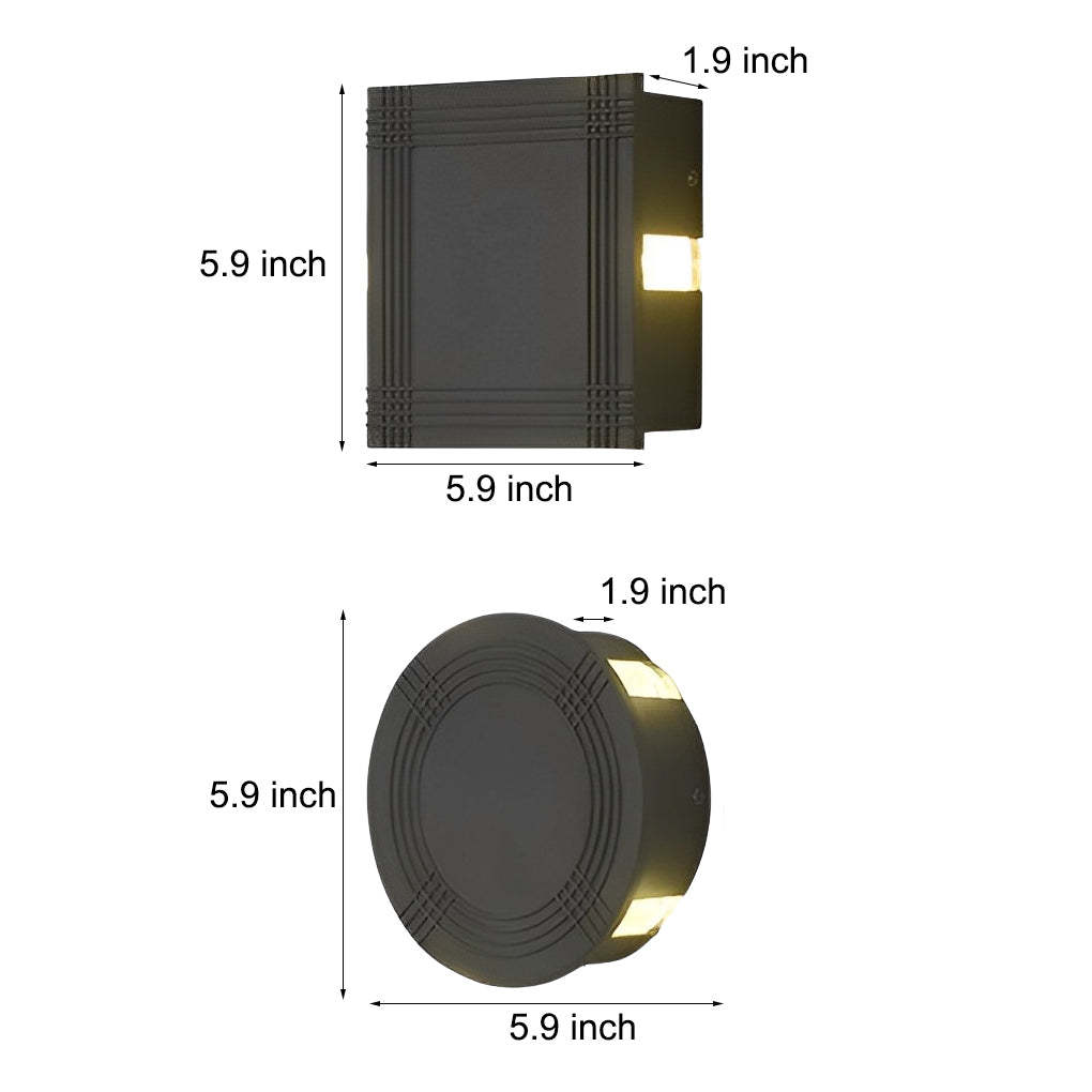 Round Square LED 12W Cross Star Lights Waterproof Modern Wall Lamp-Lighom