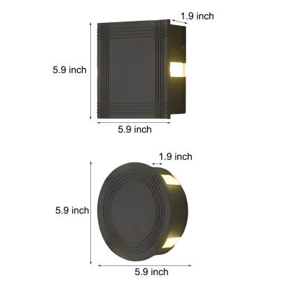 Round Square LED 12W Cross Star Lights Waterproof Modern Wall Lamp-Lighom