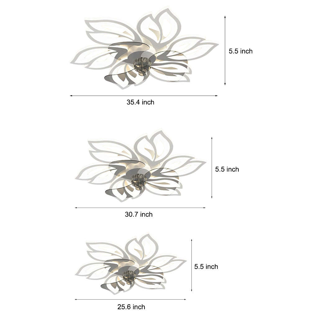 Flower Smart Silent Dimming LED Modern Fan