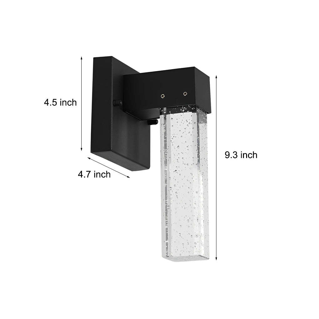 Waterproof LED 10W Crystal Black Modern Outdoor Wall Lamp Exterior Lights-Lighom