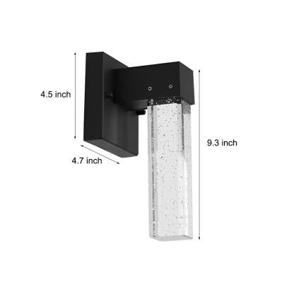 Waterproof LED 10W Crystal Black Modern Outdoor Wall Lamp Exterior Lights-Lighom