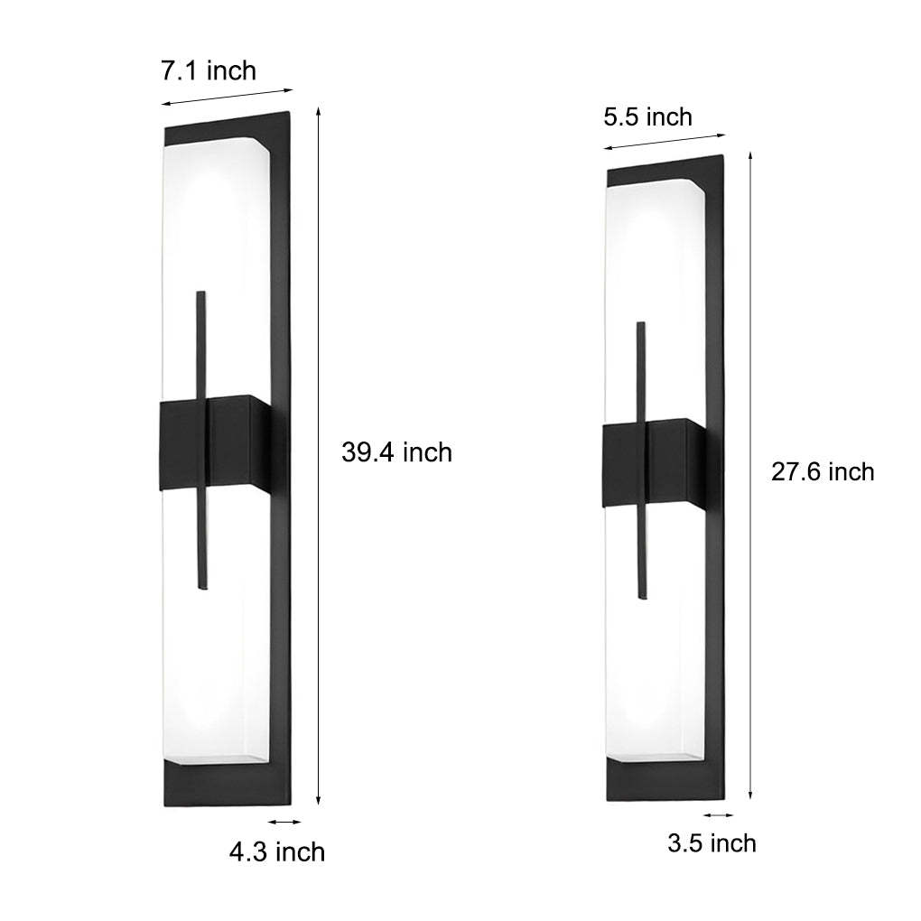 Creative Rectangular LED Waterproof Black Modern Outdoor Wall Lamp-Lighom