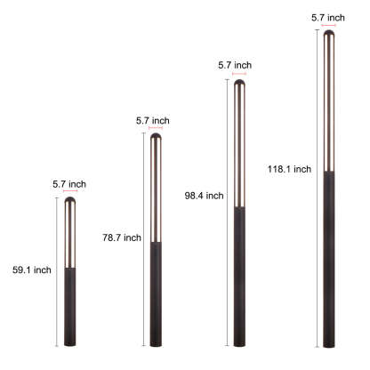 Minimalist Waterproof LED Black Modern Residential Outdoor Pole Lights Yard Lighting-Lighom