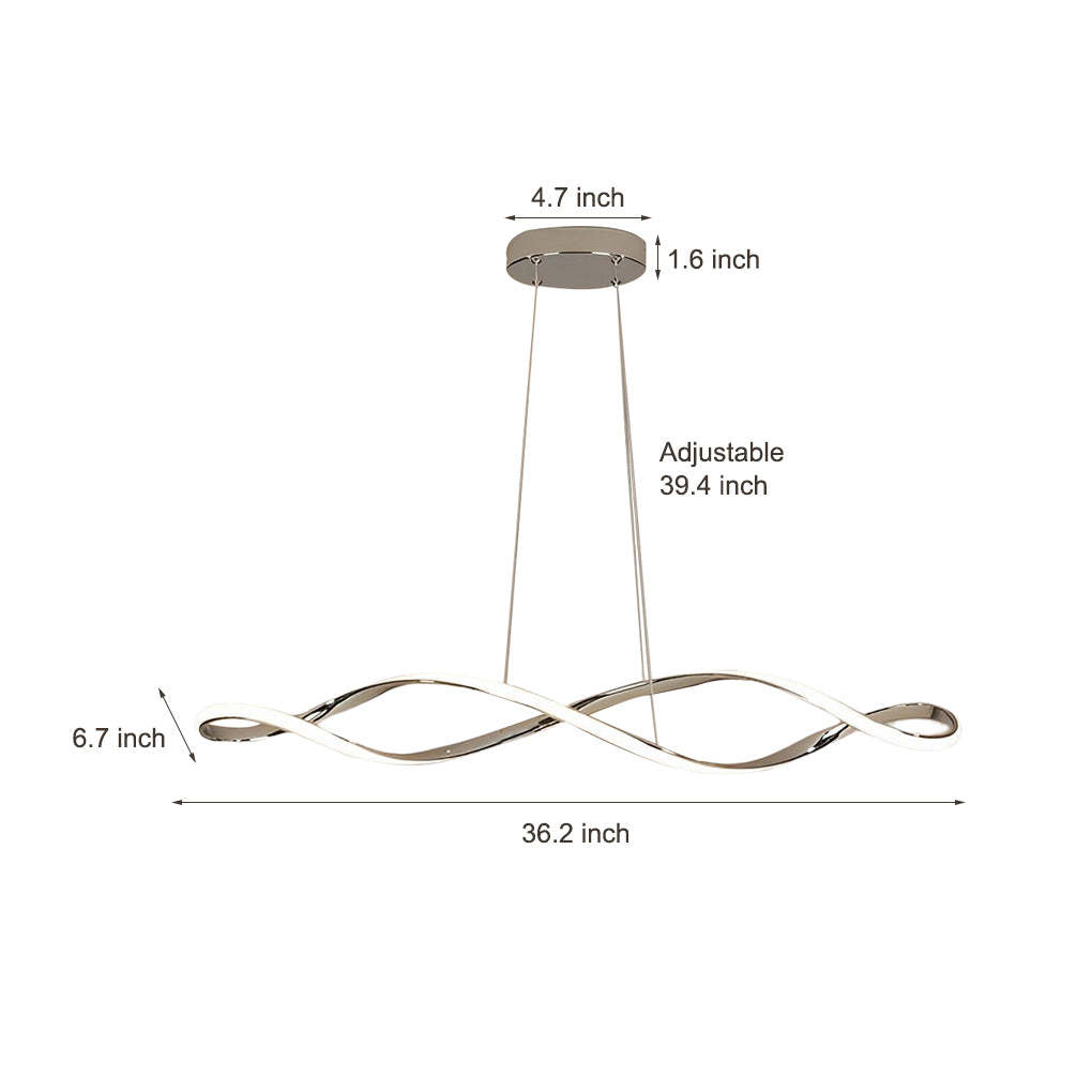 Wave Dimmable LED Modern Chandelier