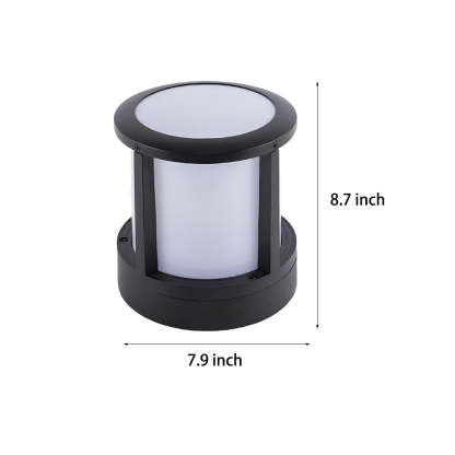 Cylindrical Aluminum LED Waterproof Black Outdoor Fence Post Lights-Lighom