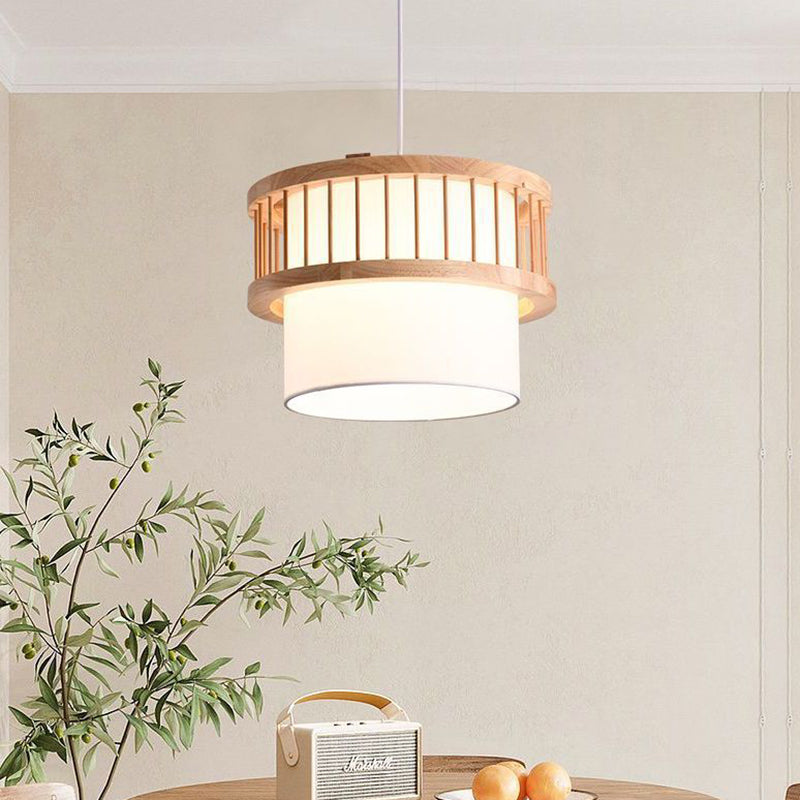 Lighom traditional round wood chandeliers — 1-Light / 220V-240V (UK/AU)
