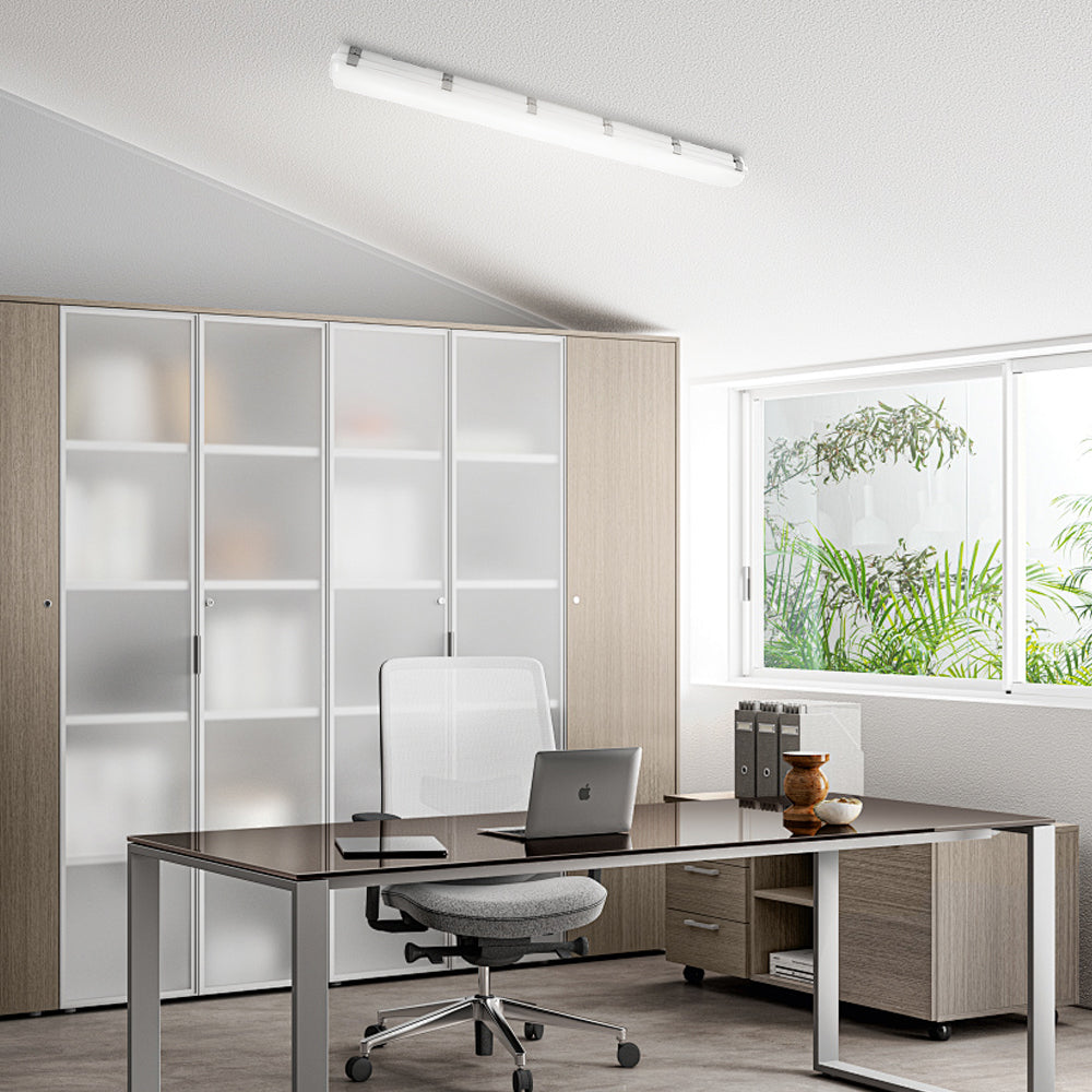 White Linear Vapor Tight LED Flush Mount Light