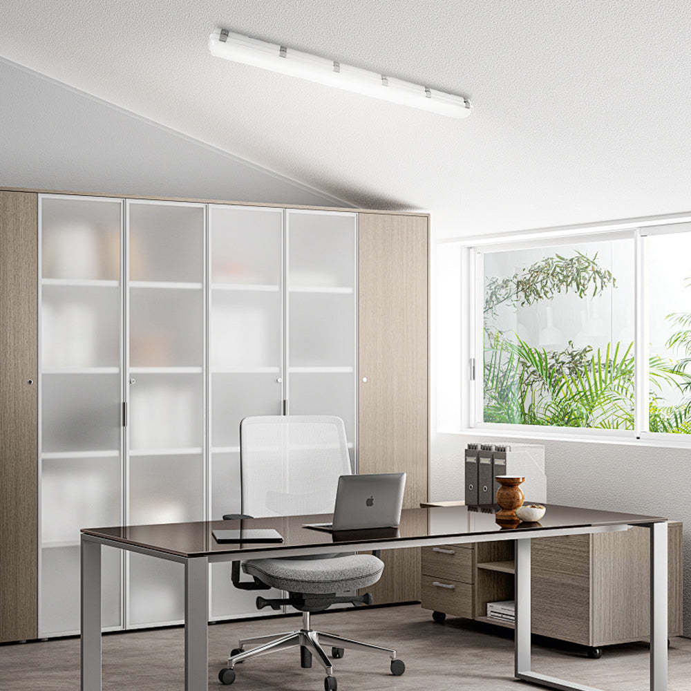 White Linear Vapor Tight LED Flush Mount Light