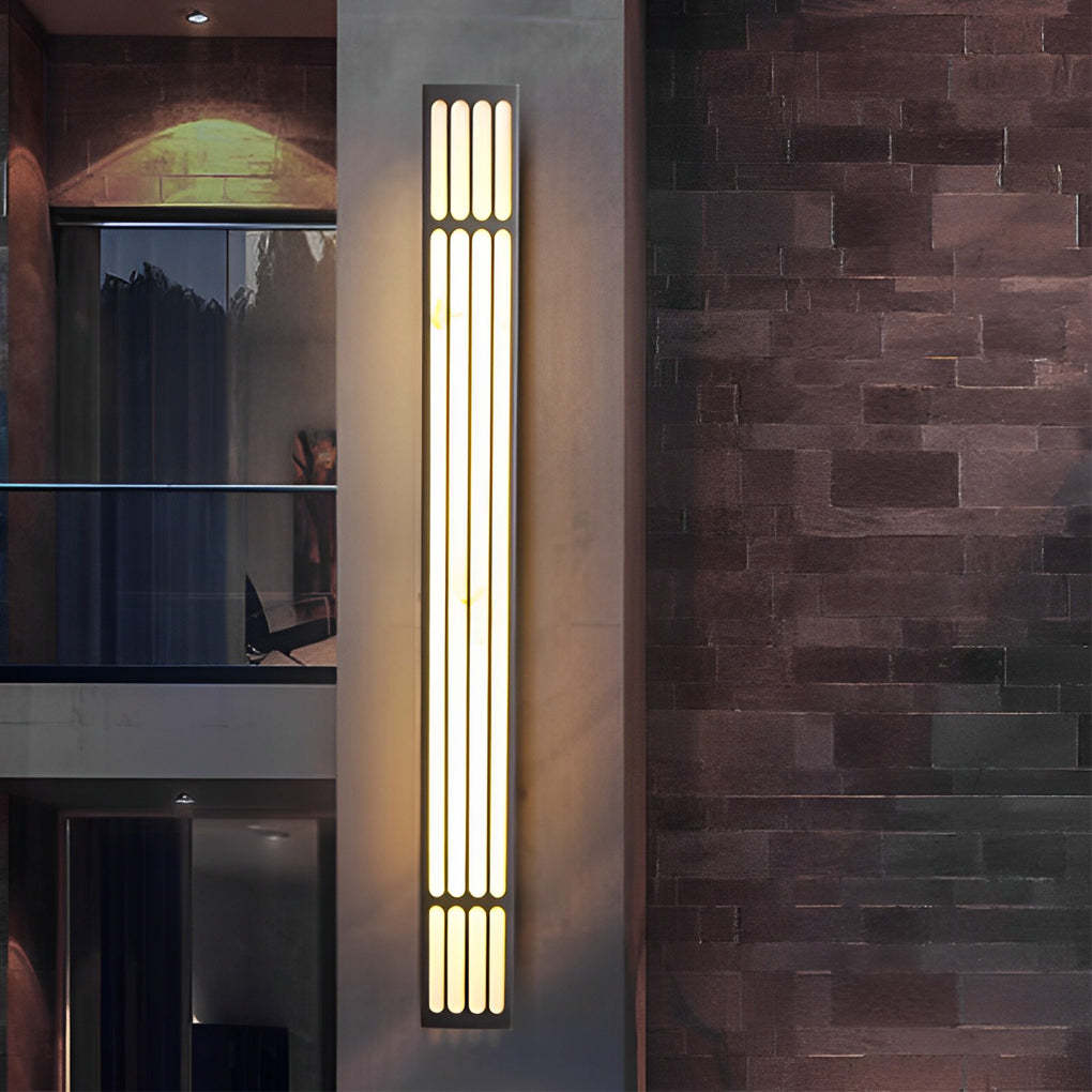 Long Strip Rectangular Waterproof LED Black Modern Outdoor Wall Lamp-Lighom