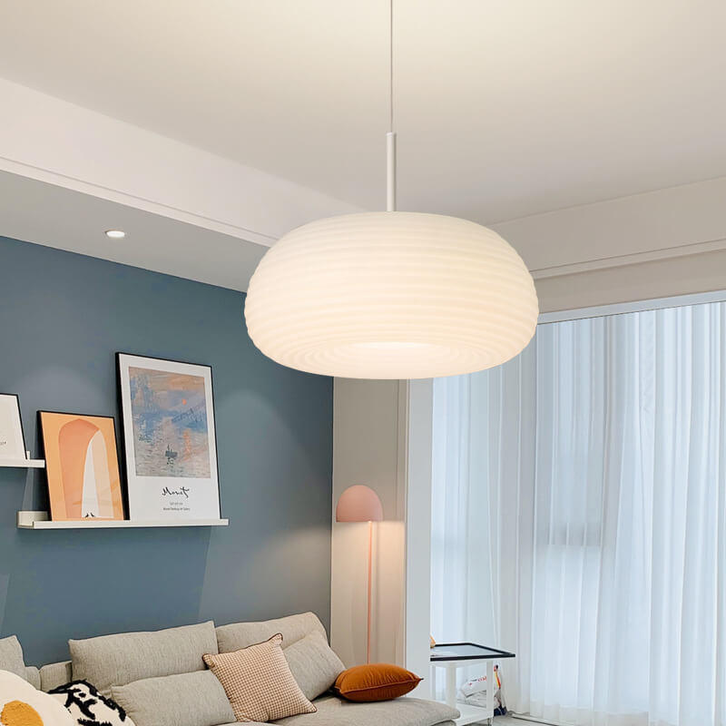 Minimalist Pure White Iron LED Pendant