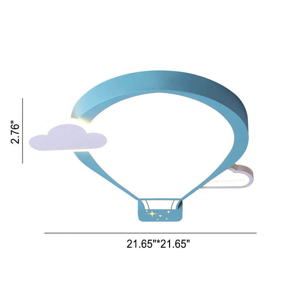 Cartoon Hot Air Balloon LED Kids Flush Mount Light