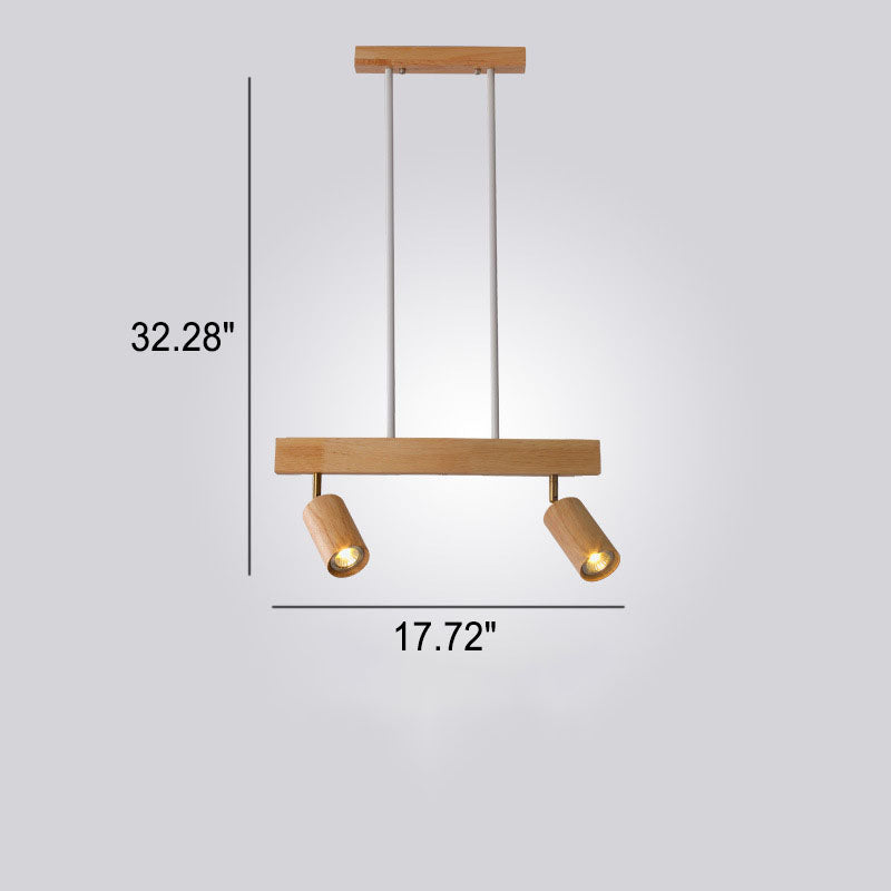 Nordic Solid Wood Spotlight Track Chandelier — 3 / 3 Colors Changeable (Warm/Neutral/White) / 110V-120V For US/CA