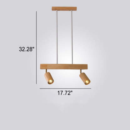 Nordic Solid Wood Spotlight Track Chandelier — 3 / 3 Colors Changeable (Warm/Neutral/White) / 110V-120V For US/CA