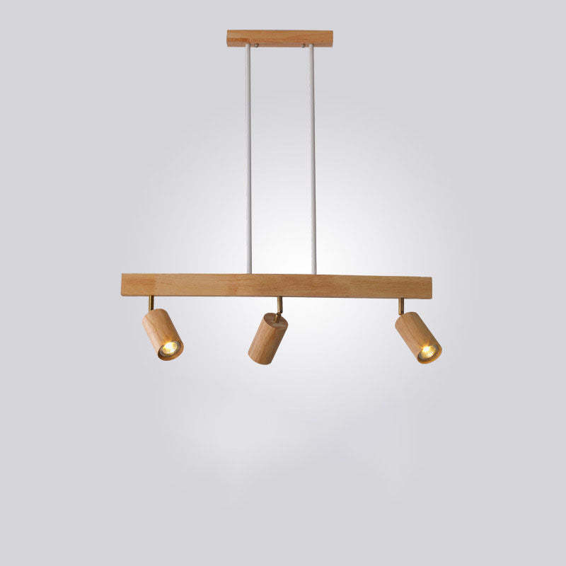 Nordic Solid Wood Spotlight Track Chandelier — 3 / Warm Light (3000K) / 110V-120V For US/CA