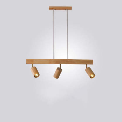 Nordic Solid Wood Spotlight Track Chandelier — 3 / Warm Light (3000K) / 110V-120V For US/CA