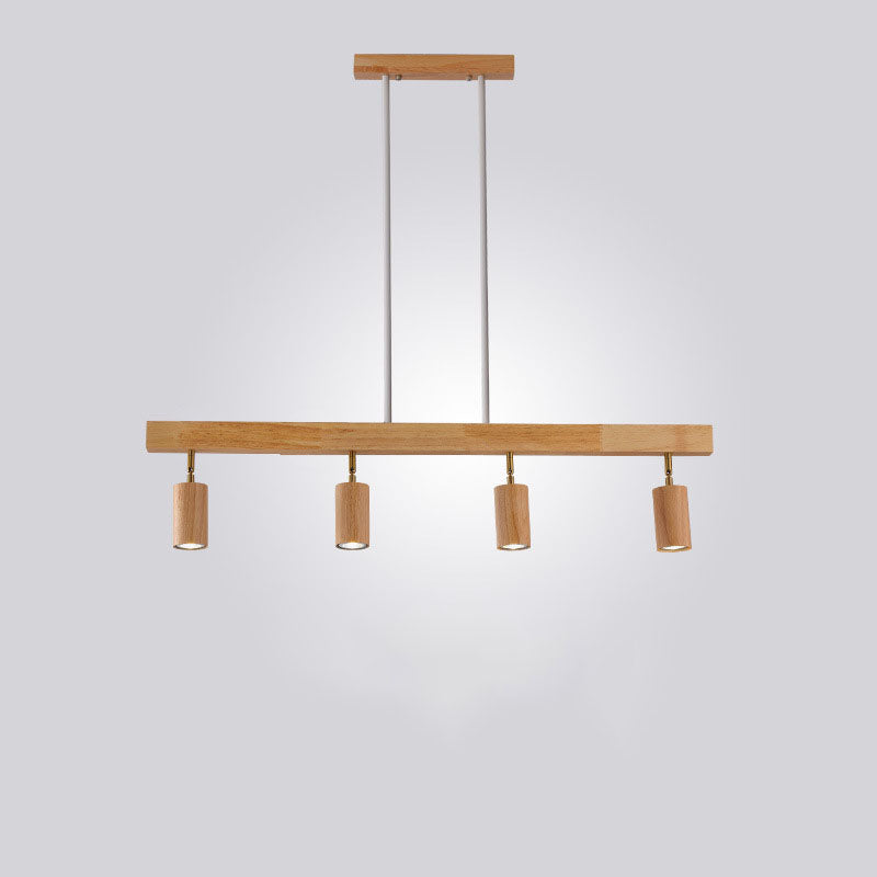 Nordic Solid Wood Spotlight Track Chandelier — 3 / Warm Light (3000K) / 220V-240V For UK/AU