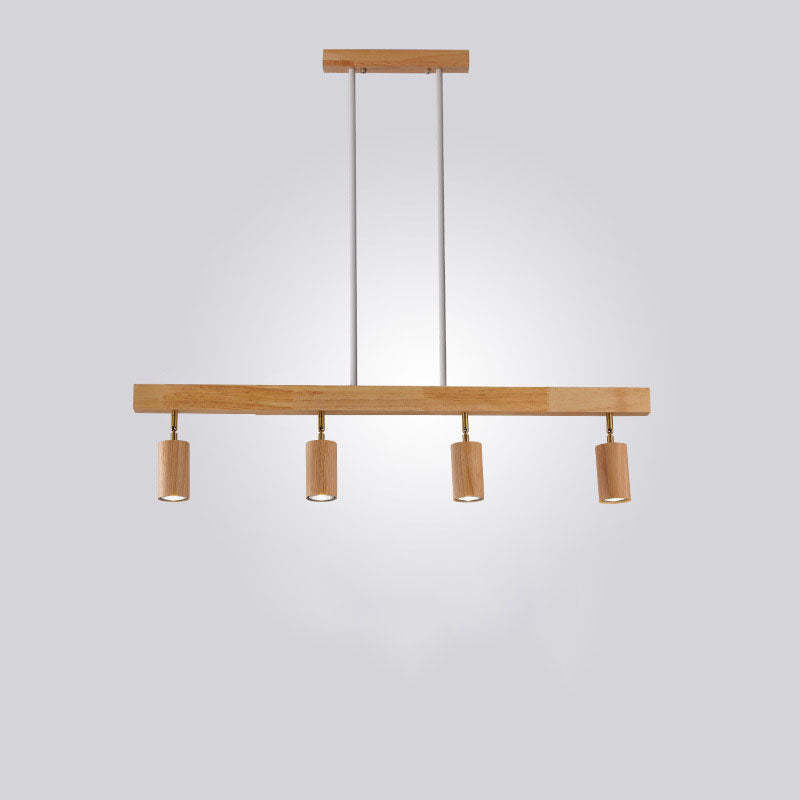 Nordic Solid Wood Spotlight Track Chandelier — 3 / Warm Light (3000K) / 220V-240V For UK/AU
