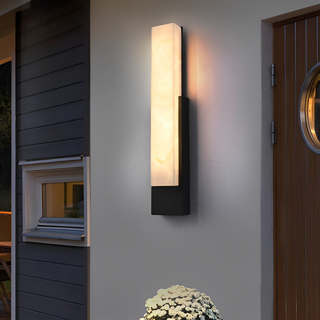 Imitation Marble Black Modern Outdoor LED Wall Light