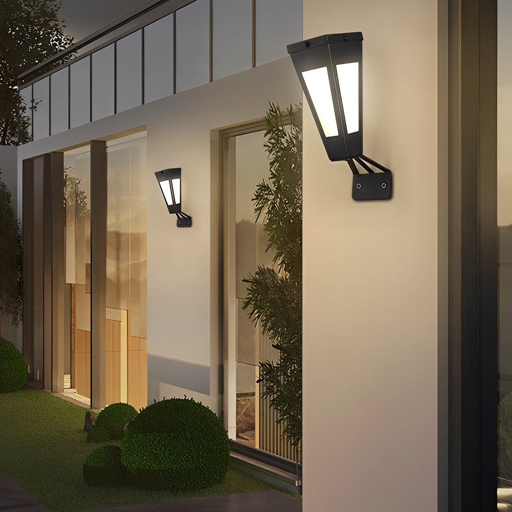 Smart Metal Black Modern Solar Outdoor Wall Light