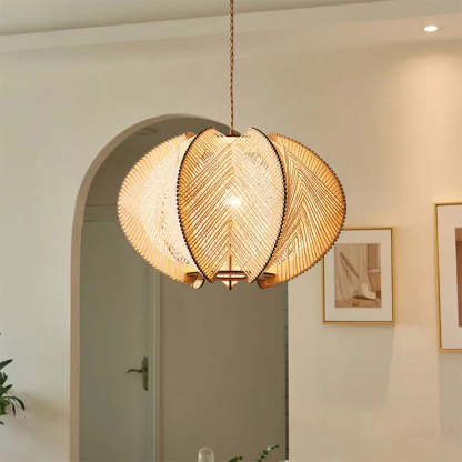 Retro Wooden Pendant Light Irregular Living Room Lamp