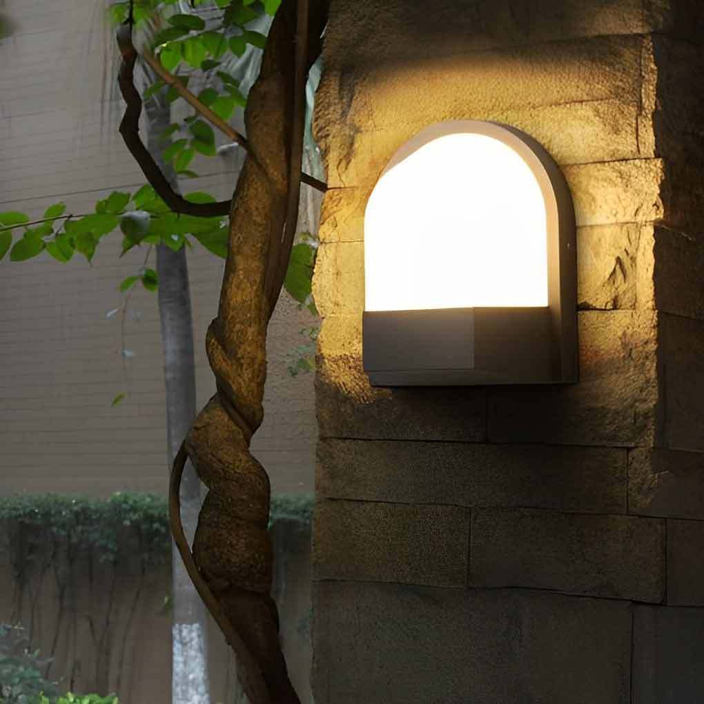 Minimalist Waterproof LED Dark Gray Modern Outdoor Wall Lamp Exterior Lights-Lighom
