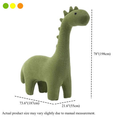 Modern Green Dinosaur-Shaped Knitted Kids Chair — Green-B