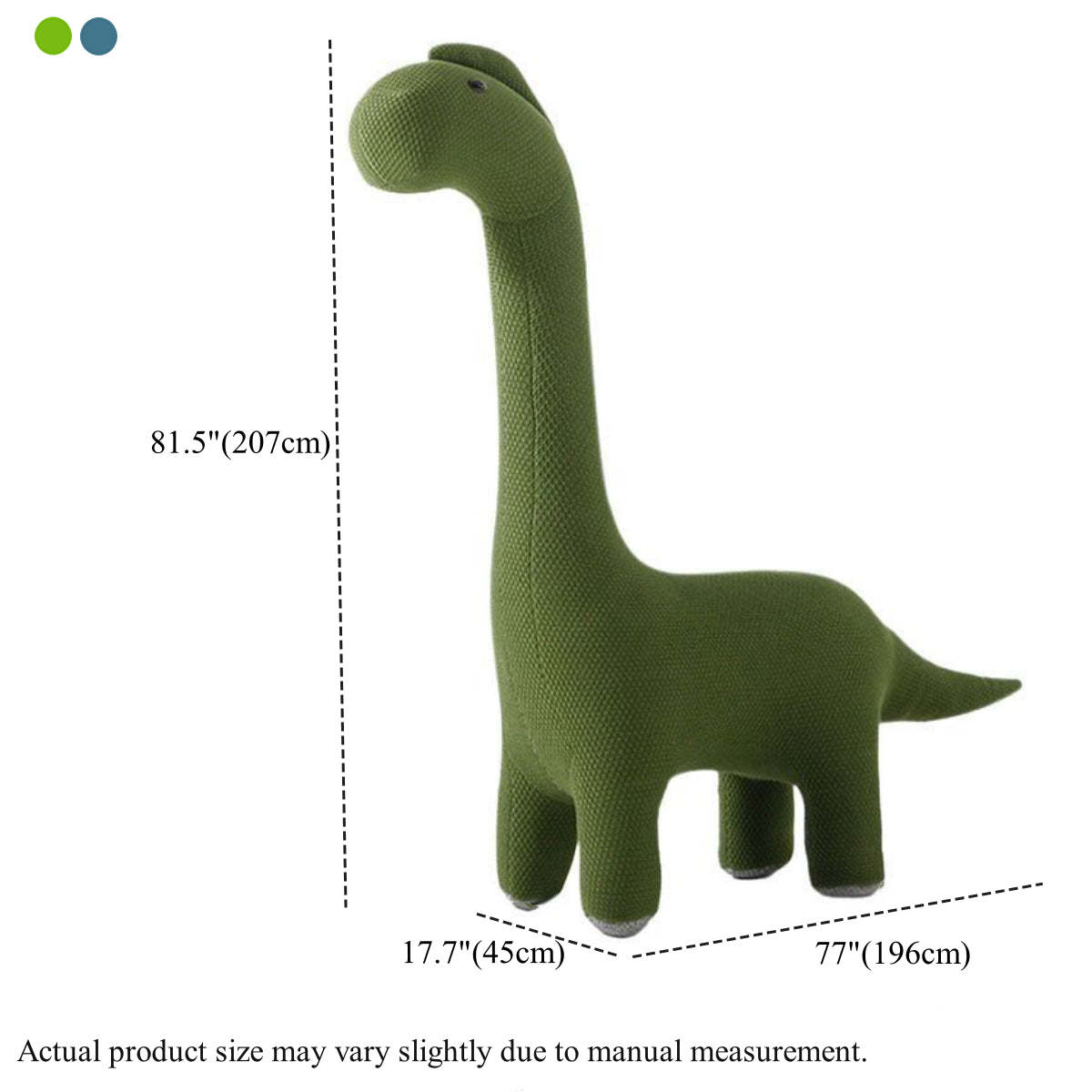Modern Green Dinosaur-Shaped Knitted Kids Chair — Viridian