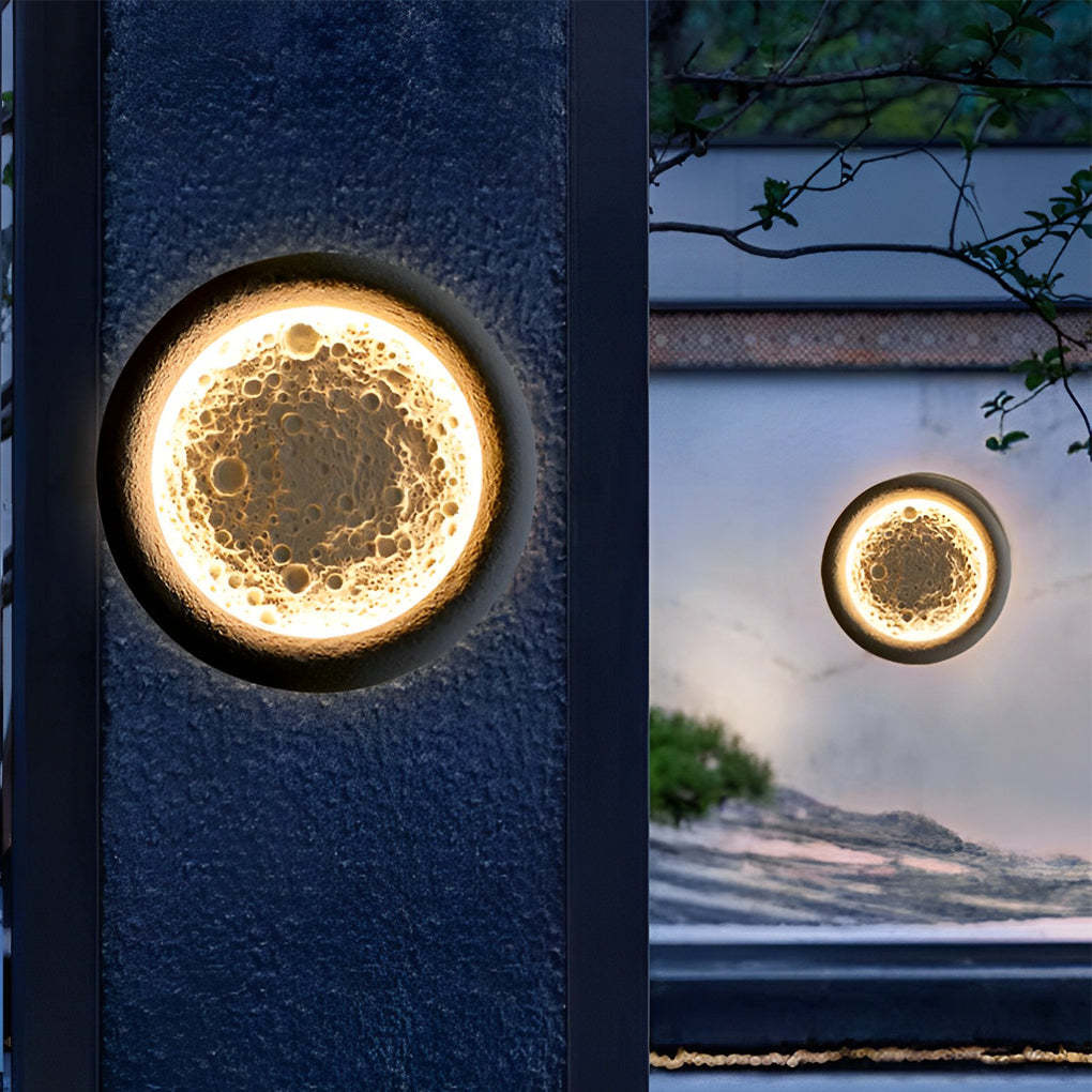 Moon Craters Design LED Waterproof Modern Outdoor Wall Lamp Exterior Lights-Lighom