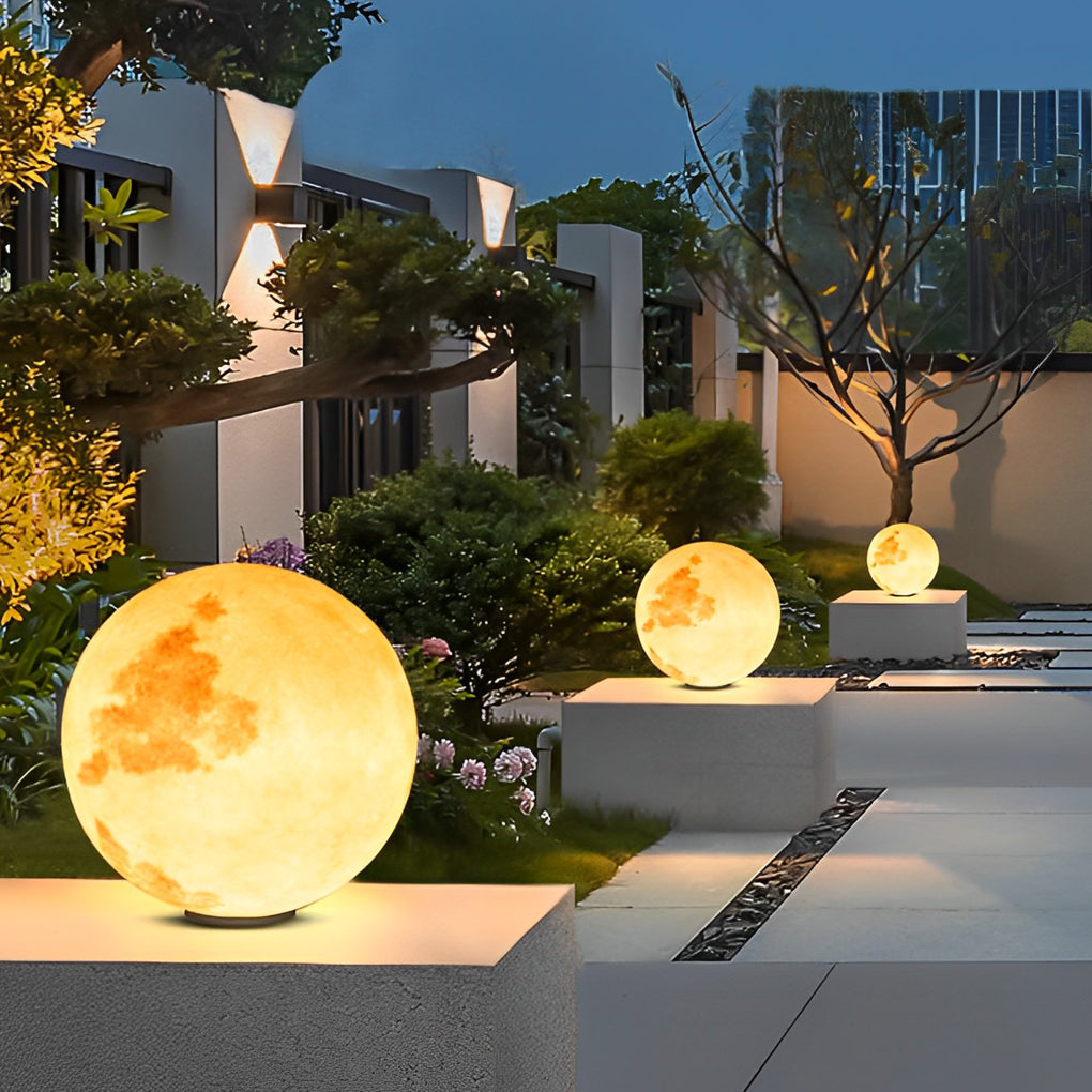 Moon-Shaped Outdoor Pier-Mount Post Light