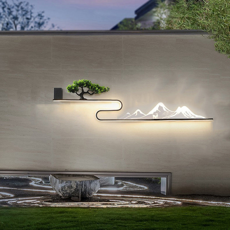 Mountain Scenery LED Modern Outdoor Wall Light