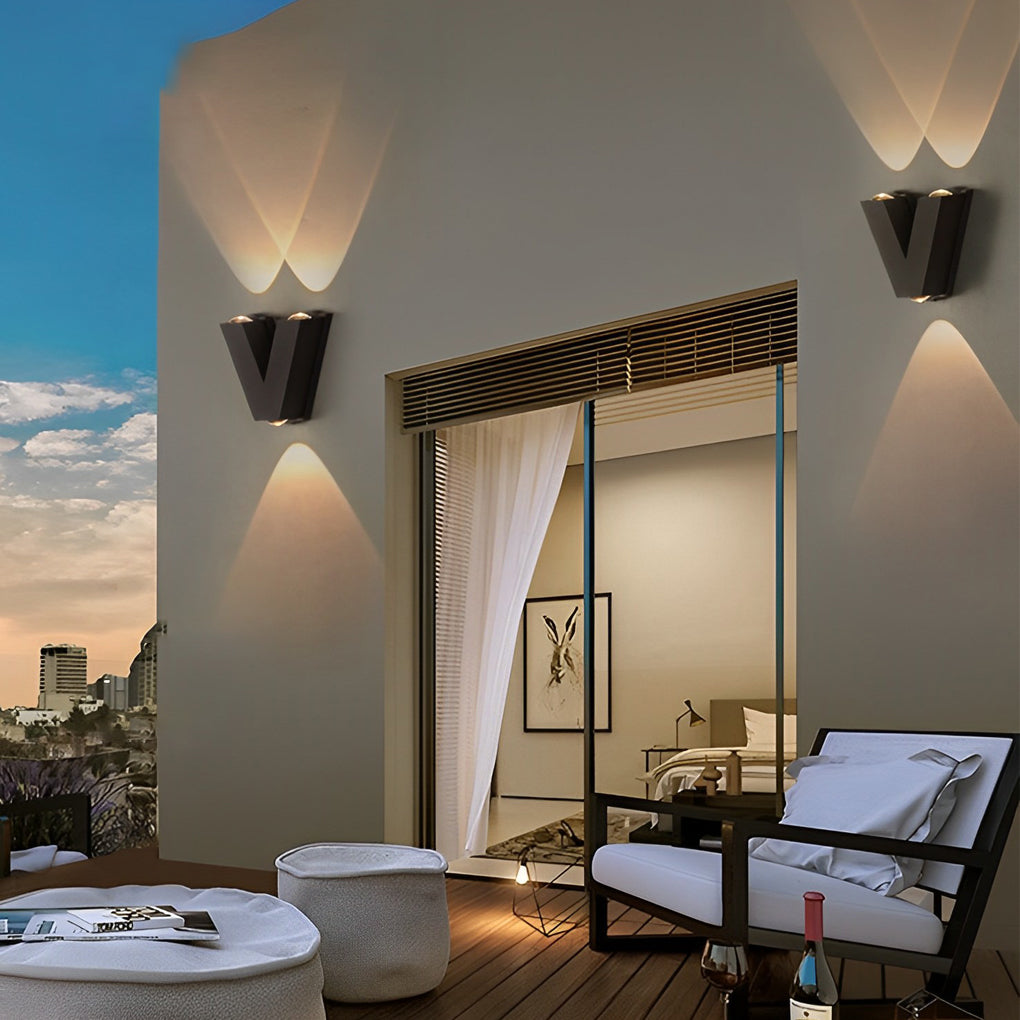 N/V/W Letters Creative Waterproof Modern LED Outdoor Wall Sconce Lighting-Lighom