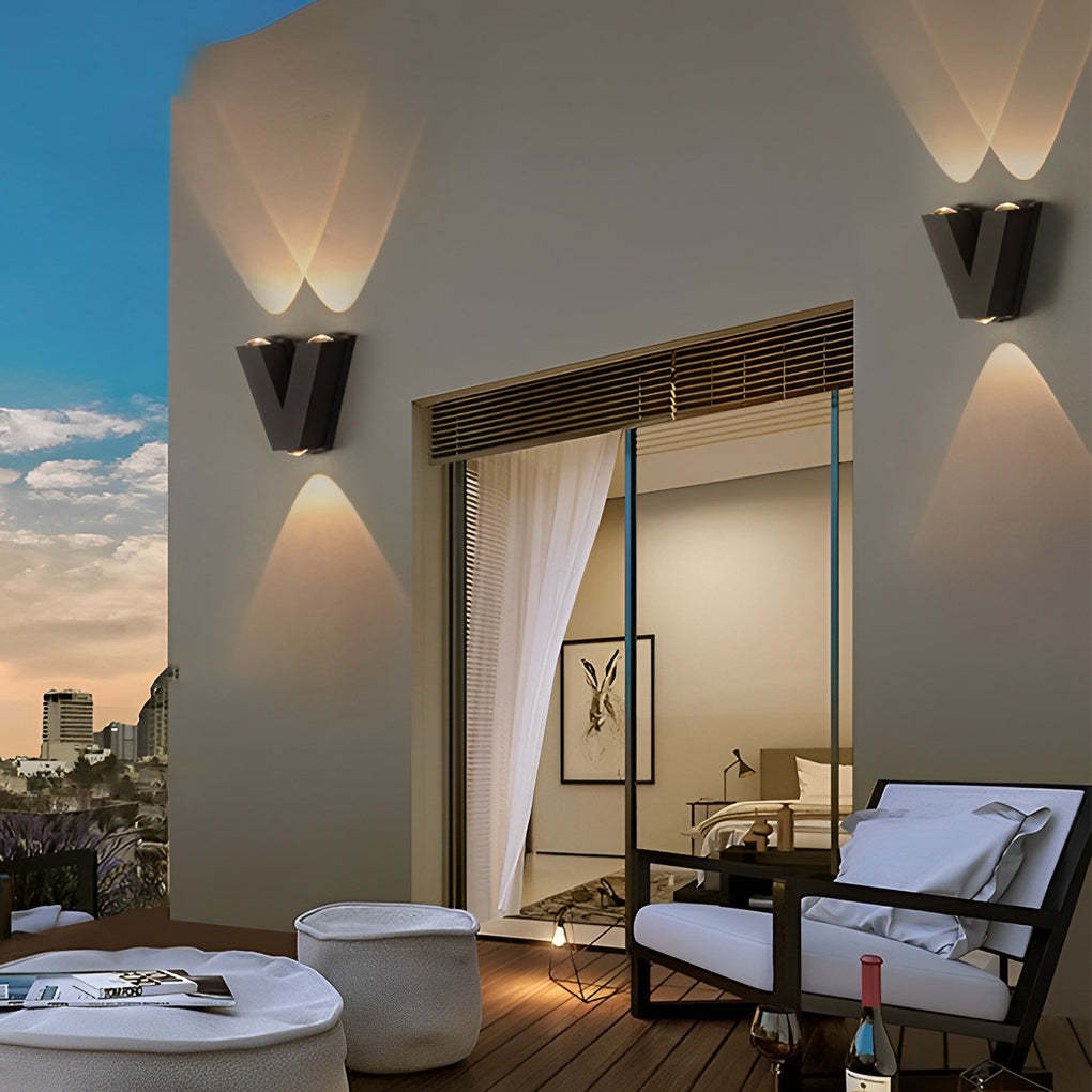 N/V/W Letters Creative Waterproof Modern LED Outdoor Wall Sconce Lighting-Lighom