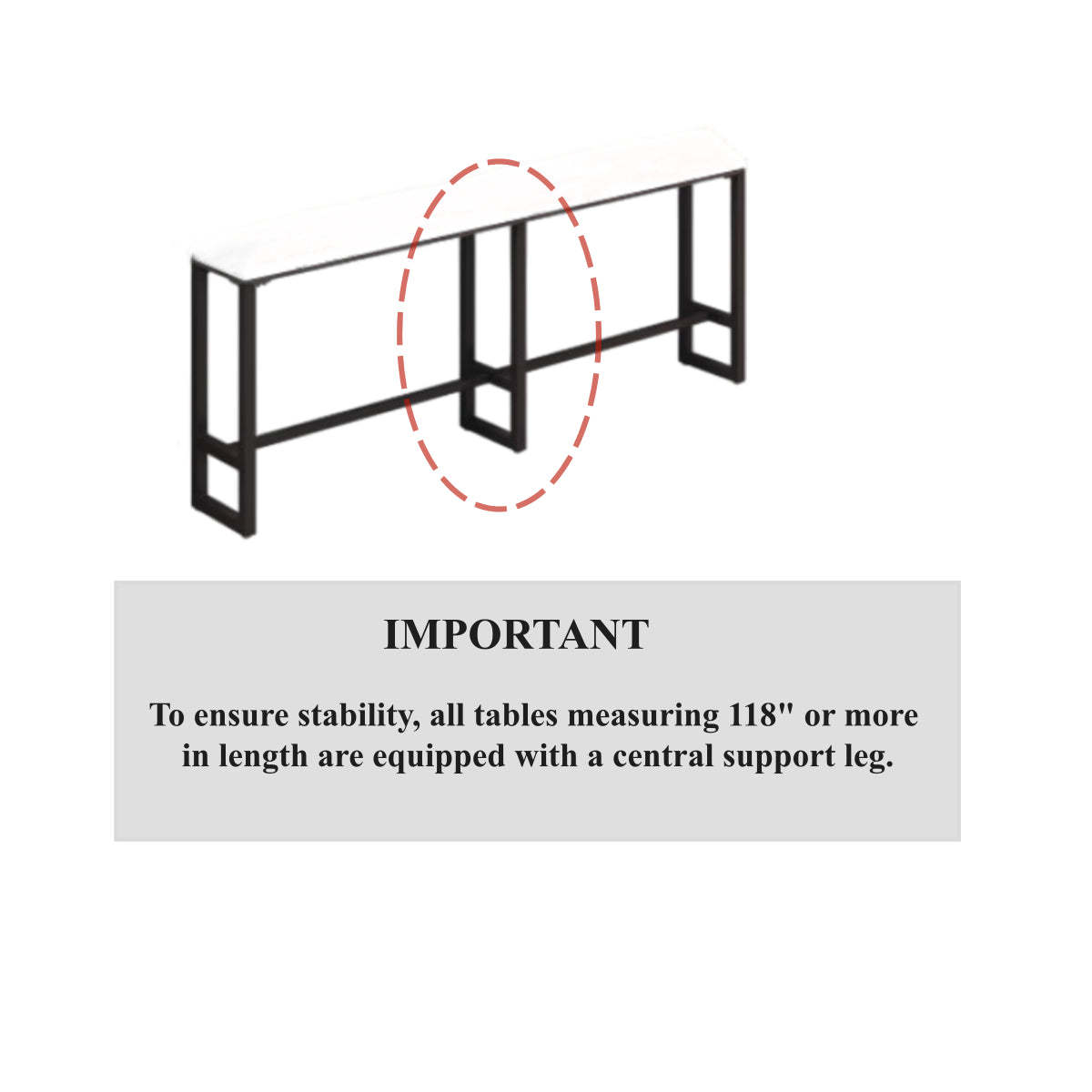Natural Wood Rectangular Bar Table — Table Only