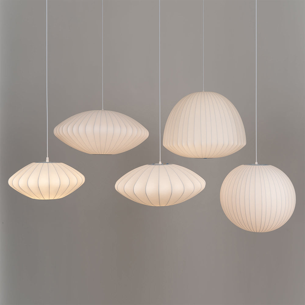 Nordic White Lantern Saucer Pendant Light For Living Room
