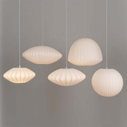 Nordic White Lantern Saucer Pendant Light For Living Room