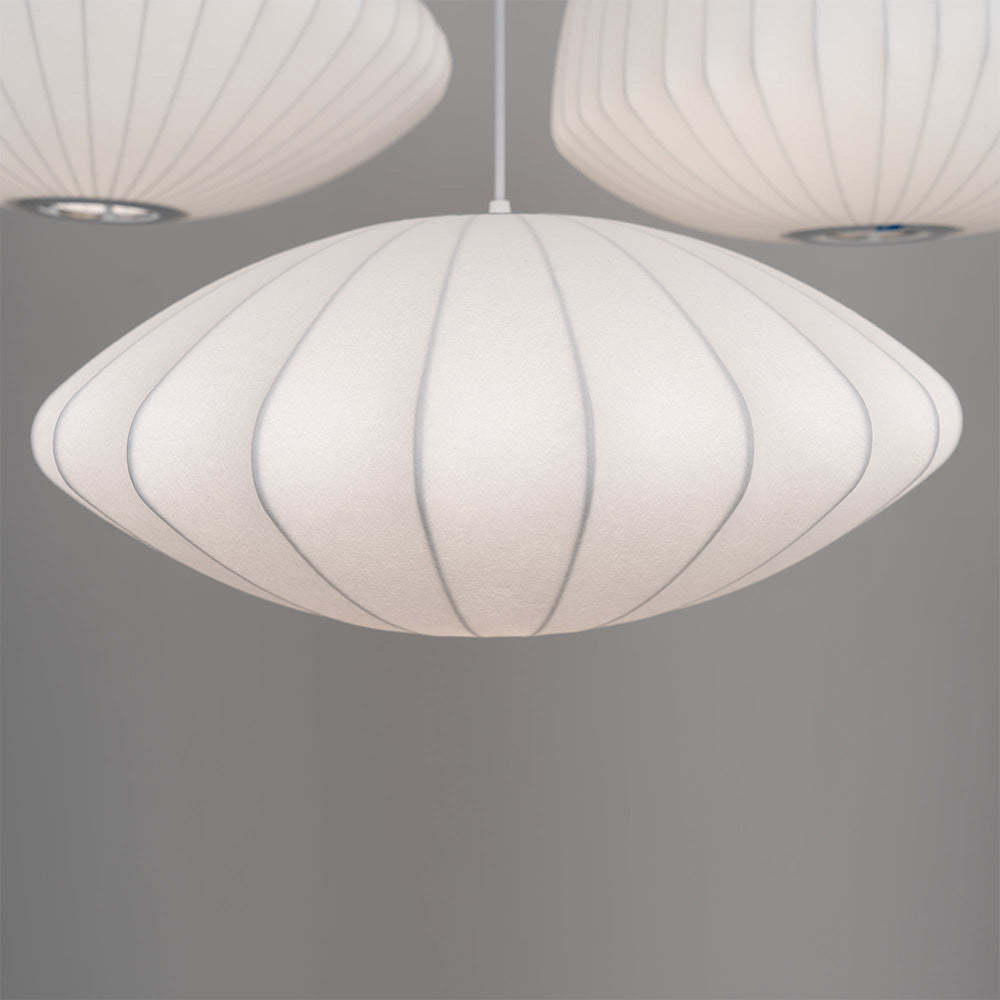 Nordic White Lantern Saucer Pendant Light For Living Room